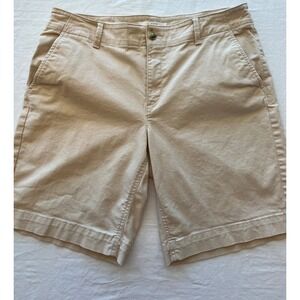 LOFT The‎ Washed Twill Bermuda Shorts Women's Size 8 Beige Classic Casual